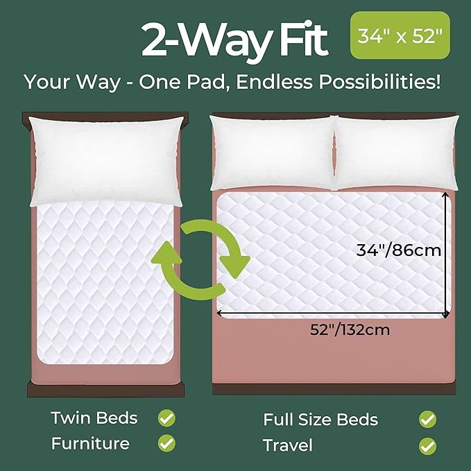 Hygge Sheets®️ Organic Washable Incontinence Bed Pads for Adults & Kids No Tucks - 52"x34" - 100% Waterproof Reusable Mattress Protector Underpads - Rayon derived from Bamboo