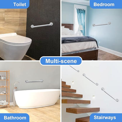 Handicap Grab Bars, 2 Pack 18 Inch Shower Grab Bar for Seniors, 304 Stainless Steel ADA Grab Bars for Bathtubs and Showers, Toilet, Safety Shower Handles for Elderly, Disabled, Injury (Brushed Nickel)