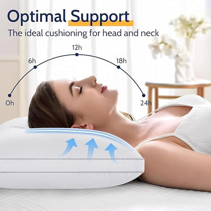 King Size Pillows Set of 4, Bed Pillows for Sleeping 4 Pack, Luxury Hotel Quality, Supportive King Pillows with Soft Down Alternative for Back Stomach Side Sleepers, Machine Washable
