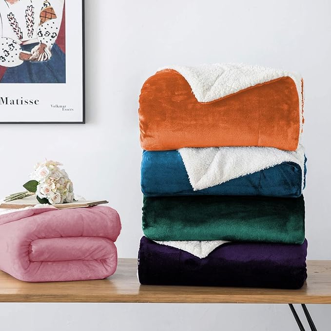 IR Imperial Rooms Baby Pink Sherpa Blankets Queen Size for Bed - Wholesale Bulk Pack of 9 Sherpa Blankets - Soft Fluffy Throw Blanket for Hotels, Guest Bedroom, 90x90 Inches