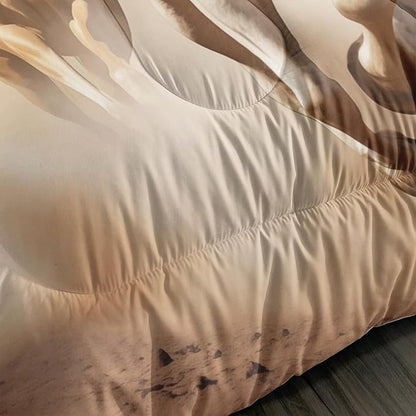 Pentium Horse Print Bedding Comforter Set King Size for Teens,Farm Animal Pattern Bedding Set for Boys Girls Room Horse Decor,Desert Theme Bedding Set with 2 Pillowcases.