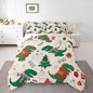 Erosebridal Cartoon Dinosaur Comforter Set for Kids Boys Girls,Xmas Dino Bedding King,Winter Snowman Tree Flower Comforter Sets,Merry Christmas Duvet Insert with 2 Pillowcases Bedroom Decor