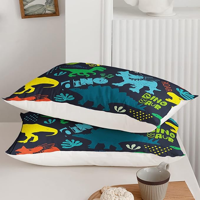 Axolotl Boys Bedding Cartoon Dinosaur Comforter Set Queen Size,Cute Dinosaur Bedding Set for Kids Boys Girls Teens Adults Room Decor,Kids Comforter Set All Season,1 Quilt 2 Pillow Cases