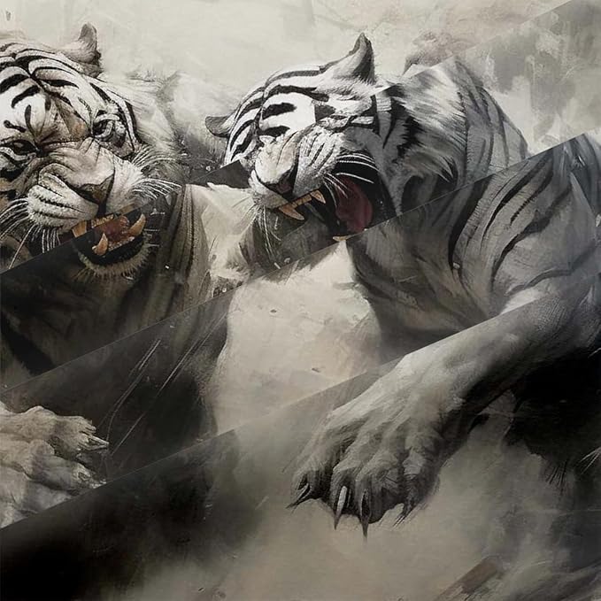 Tiger Bed Duvet Comforter Cover Sets King Size with 2 Pillowcases for Kids Boys Teens Adult Bedroom Decor