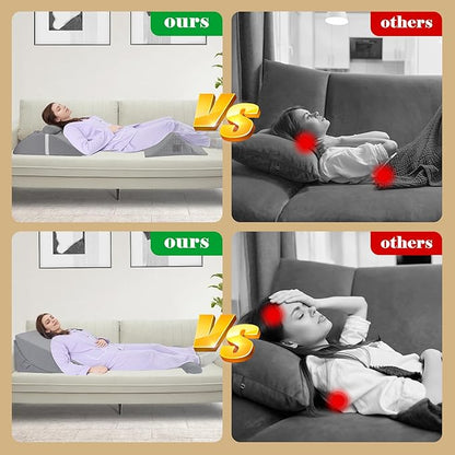 Bed Wedge Pillow for Sleeping, Adjustable Wedge Pillow Set for After Surgery, Elevated Triangle Pillow for Acid Reflux and Back Pain Relief, Post Surgery, Sleep Apnea, Back Suppor