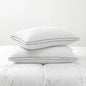 Feather Pillows Standard Size Set of 2 Goose Down Pillows with 100% Breathable Cotton Cover, Hotel Collection Bed Pillows for Sleeping, Soft Support for Back, Stomach and Side Sleepers