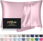Silk Pillowcase for Hair and Skin, Mulberry Silk Pillow Cases King Size, Anti Acne Cooling Sleep Both Sides Natural Silk Satin Pillow Case Covers with Hidden Zipper, Gifts for Women Men, Light Pink