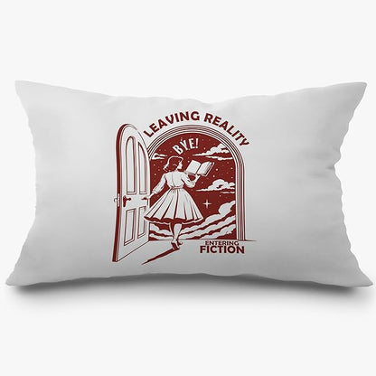 Funny Retro Woman Reader Pillow Covers 12x20, Reading Nook Corner Decor, Vintage Female Bookworm Bookish Decorative Lumbar Pillow Covers for Home Bedroom Library Reading Room