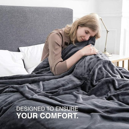 IR Imperial Rooms Fleece Blanket 16 Pack - Super Soft Fluffy Grey Throw Blanket for Sofa and Bed - Warm and Cozy Lightweight 400 GSM Microfiber Bed Throws Blankets, 50x60 Inches (Throw/Travel)
