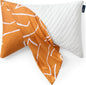 Sidney Sleep Curved Pillow Covers - Full Length Zipper Closure - Premium Soft Brushed Microfiber (Travel Mini, Orange/White)
