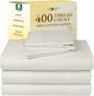 California Design Den Split King Sheets Sets for Adjustable Bed - Soft 400 Thread Count Sateen, Natural 100% Cotton Sheets, Deep Pockets, Breathable, & Durable Bedding Set - Ivory (Pale Tone)