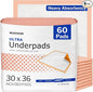 McKesson Underpads Disposable Bed Pads 30" x 36" [60 Count], Heavy Absorbency, Ultra Incontinence Chux Pads for Adults, Elderly, and Baby, Pee Pads