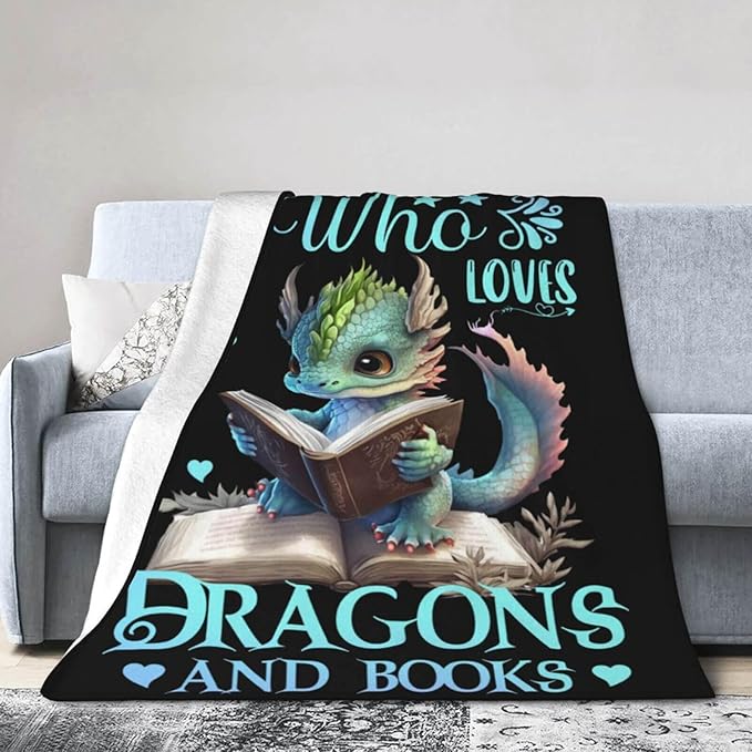 Dragon Blanket for Boys Girls, Cute Dragon Themed Design Printed Throw Blankets for Kids Lap, Chair, Warm Soft Cozy Blanket, 30"x 40"