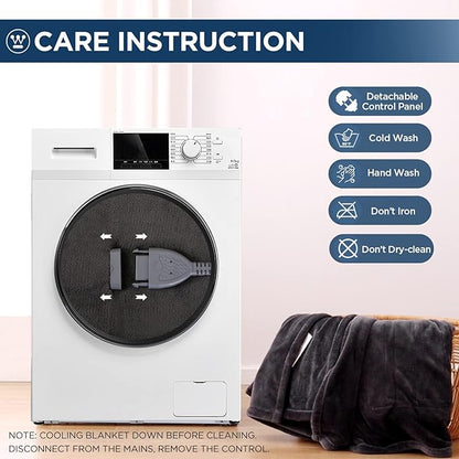 Westinghouse Electric Blanket King Size, Super Cozy Soft Flannel 100"" x 90"" Heated Blanket with 10 Fast Heating Levels & 1-12 Auto-Off, Machine Washable, ETL&FCC Certification, Charcoal