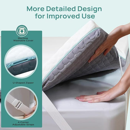 2 Inch Memory Foam Mattress Topper Full Size, Soft Mattress Topper for Back Pain Relief, Orthopedic Bed Topper with 2-Sided Breathable Cover, Ergonomic 5-Zone Design, CertiPUR-US Certified