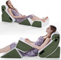 Newgoo Wedge Pillow Set for After Surgery, 5PCS XL Bed Wedge Pillow for Sleeping, Memory Foam Orthopedic Back Pillow for Pain Relief and Acid Reflux, Adjustable Post Surgery Pillow Green