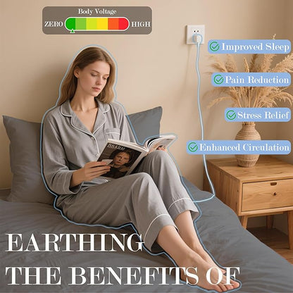 Ali King Grounding Sheets - Twin XL Size, Soft Cotton with Silver Fiber, 15'' Deep Pocket Earth Grounding Fitted Bed Sheets for Improved Sleep (Dark Gray, Twin XL 39''*80''*15'')