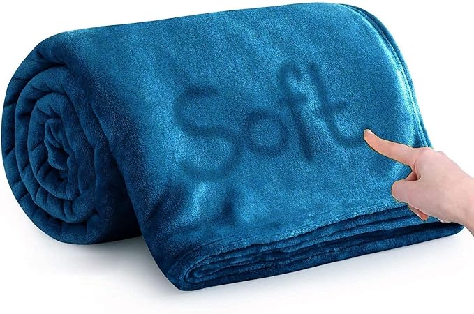 IR Imperial Rooms Fleece Blanket Twin Size 60 x 80 Inches - Super Soft Fluffy Throw Blanket for Sofa and Bed - Warm and Cozy Lightweight 400 GSM Microfiber Bed Throws Blankets (Twin, Teal)