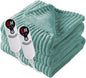 Electric Heated Blanket 84"x90" Queen Size with Cozy Flannel, 6 Heat Settings & 10 Hours Auto Off, Soft & Cozy Warming Throw for Home, Office, or Bed, Machine Washable, Bean Green