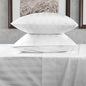URBANHUT 1000 Thread Count Pure Cotton Damask Striped Twin Size Sheets Set (4 Pc) - Ultra Soft & Smooth, Thick & Crisp Sateen Weave Full Bedding Set, Fits Upto 16" Mattress - White