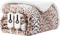 Electric Heated Blanket King Size 90"x100" - Dual-Sided with Flannel, 4 Heat Settings & 10 Hours Auto Off, Machine Washable - Beige Leopard Print