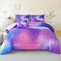URBONUR 6Pcs Glitter Comforter Set for Girls Full Size Colorful Gradient Galaxy Bedding Set Kids Teen Comforter Sets Bed in A Bag Full (Purple Blue)