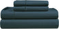 LANE LINEN 100% Egyptian Cotton California King Sheets - 4 Pc Sateen Sheet Sets Luxury Bedding & Pillowcases 17" Deep Pocket Dark Denim Stripe