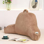 Reading Pillow for Sitting in Bed, Large Backrest Reading Pillow with Arm Rest,Back-Rest Support Cushion for Sit Up on Couch, Sofa, and Floor, Dorm Essentials (Khaki Faux Fur, Standard(17"))