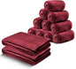 IR Imperial Rooms Fleece Blanket 12 Pack Twin Size 60 x 80 Inches - Super Soft Fluffy Throw Blanket for Sofa and Bed - Warm and Cozy Lightweight 400 GSM Microfiber Bed Throws Blankets (Twin, Burgundy)