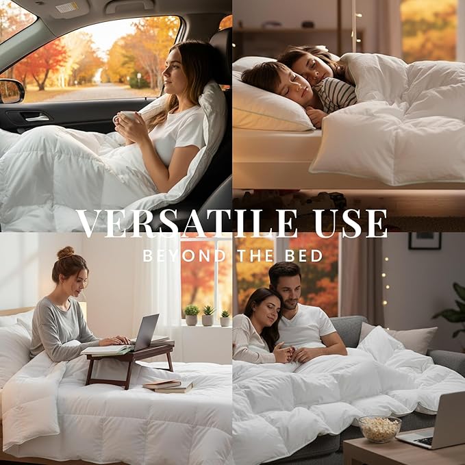 FOSSFLAKES Nordic Sleep, Comforter Duvet Insert, All Season Duvet, Down Alternative Bedding Comforter Premium Scandinavian Design (King)