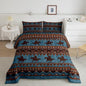 Feelyou Western Decor Comforter Set Twin Size Southwestern Native Aztec Comforter Horse Bedding Set Retro Exotic Boho Duvet Set Room Decor Dark Blue Quilt Set