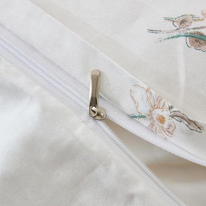 Duvet Cover Set King Size Vintage Style Garden Floral Duvet Cover 100% Cotton 3 Pcs Chic Floral Comforter Cover with Zipper Botanical Coquette Duvet Cover Set Ultra Soft & Breathable