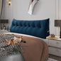 14 lbs Thickened King Wedge Pillow Headboard Body Positioner Bed Wedge Pillow Backrest Support Triangular Headboard Cushion with Side Pocket Velvet Positioning Support Blue