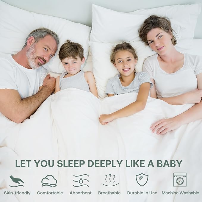 54“x75“ Full Size Mattress Protector Waterproof Fits 6-9" Deep, Zippered WINKAURA Mattress Pad Cover with Breathable Soft Premium Terry Top Fabric