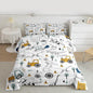 Feelyou Construction Comforter Set Queen Size Kids Cartoon Car Excavator Tractor Toddler Comforter Equipment Trucks Dinosaur Comforter Set Construction Vehicles White Yellow Duvet Set Quilt Set