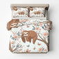 Sloth Duvet Cover California King Size, Kids Boys Girls Bedding Set 3 Pcs (2 Pillow Shams), Super Soft Microfiber Bedroom Decor, Zipper & Ties CSXQ1247