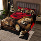 Erosebridal Lion Bedspread Quilt Set Queen Size, Africa Wildlife Quilted for Kids Teens Adult, Red Rose Flower Pattern Coverlet Set, Animal Theme Bedspread, Soft Luxury Microfiber, Black Brown