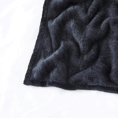 IR Imperial Rooms Fleece Blankets Queen Size 90 x 90 Inches - Super Soft Fluffy Black Throw Blanket for Sofa and Bed - Warm and Cozy Lightweight 400 GSM Microfiber Bed Throws Blankets