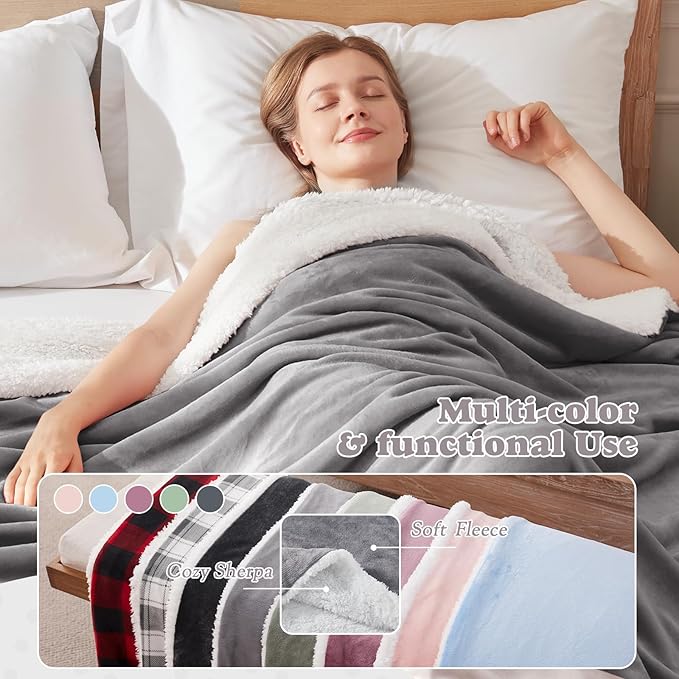 Heated Blanket Full Size Fast Warming Heating Electric Blanket with 6 Heat Settings & 4 Hours Auto-Off, Ideal Gift for Her, 72"x84", London Grey
