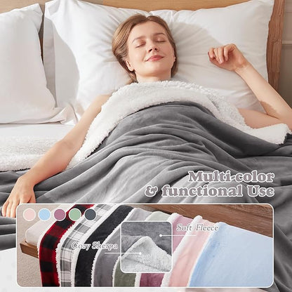 Heated Blanket Full Size Fast Warming Heating Electric Blanket with 6 Heat Settings & 4 Hours Auto-Off, Ideal Gift for Her, 72"x84", London Grey