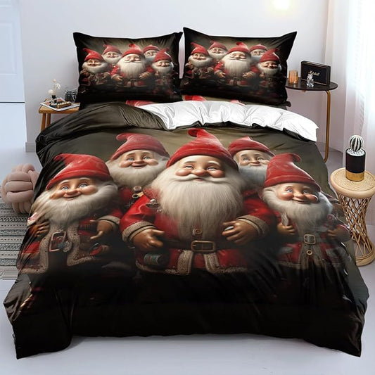 Christmas Duvet Cover Bedding Sets King Size for Kids Girls Teens, Christmas Petal Country Bedding Décor, 1 Duvet Cover and 2 Pillow Shams - 70x90 inches