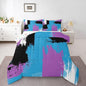 Feelyou Abstract Comforter Modern Abstract Art Comforter Set for Boys Girls Children Purple Blue Black Pattern Bedding Set Room Decor Full Size Duvet Set 3Pcs