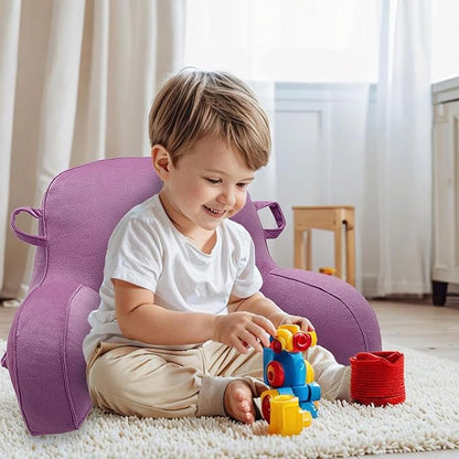 LiveGo Reading Pillow for Kids, Velvet Back Support Cushion for Sitting Up in Bed Adults, Kids Cuddle Cushion with Arms & Backrest Support Pillow for Teen Boys Girls Reading Bed Rest
