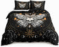 HOSIMA Butterfly Bedding Set for Girls， Gothic Skull Boho Comforter Cover Decor for Bedroom, Sun and Moon Pattern Duvet Cover Twin Size.(No Comforter)