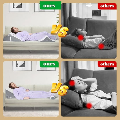 Bed Wedge Pillow for Sleeping, Adjustable Wedge Pillow Set for After Surgery, Elevated Triangle Pillow for Acid Reflux and Back Pain Relief, Post Surgery, Sleep Apnea, Back Suppor