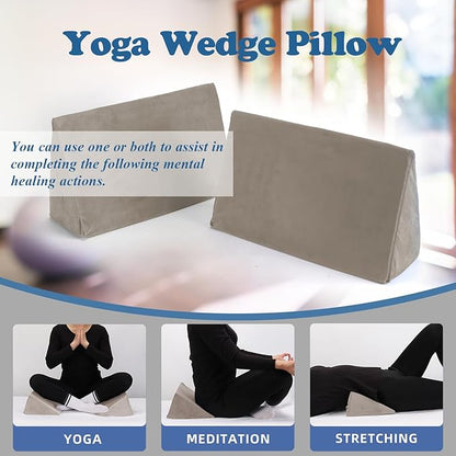 Small Wedge Pillow, Wedge Pillow for Bed Sores, Positioning Pillow, Positioning Wedge, Mini Pillow for Laptop and Yoga, Small Foam Wedge for Chair (1 Unit, Apricot)