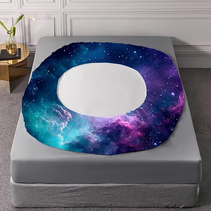Blue Galaxy Sheet Set Twin: Space Bedding Set for Kids Teens Girls Boys Cloud Starry Sky Bedroom Bed - 1 Flat Sheet, 1 Fitted Sheet, 1 Pillowcase