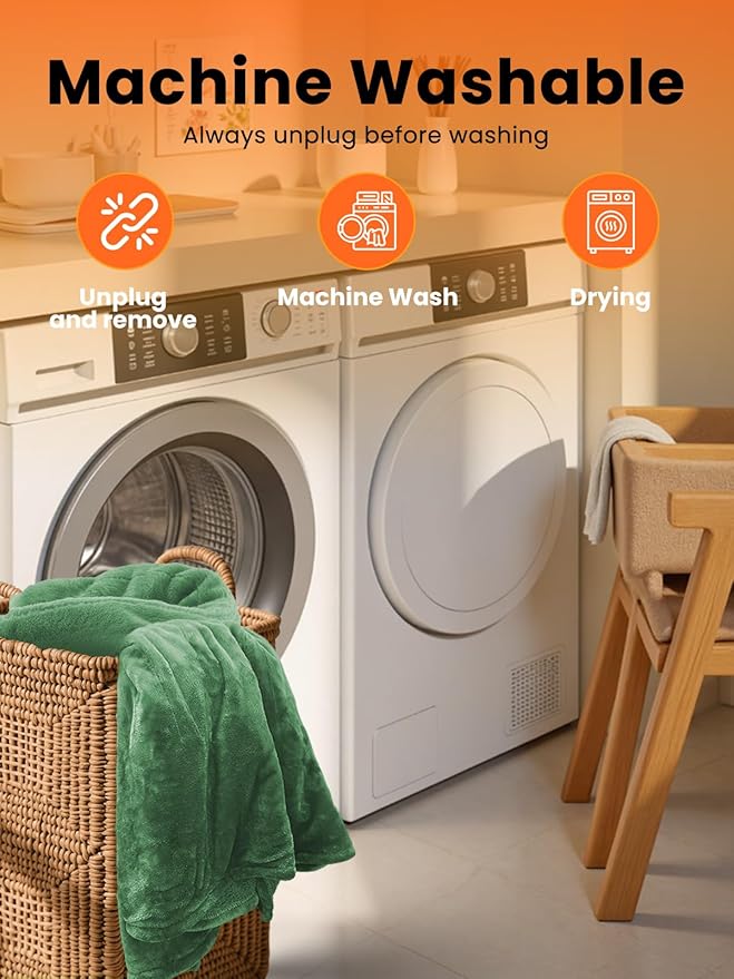 Electric Heated Blanket King, Ultra‑Cozy Premium Flannel & Sherpa, Even Heat Distribution & Stable Temp, 1–10H Auto‑Off, 8 Temps (86–125.6°F), Overheat Protection, Ideal Gifts for Grandma