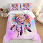 Pink Dream Catcher Comforter Set for Kids Teens Girls Room Decor,Feather Floral Comforter Queen Size,Boho Style Butterfly Print Bedding Comforter Set with 2 Pillowcases.