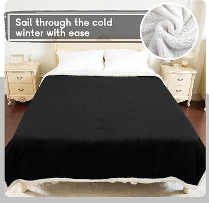 Heated Blanket Electric Blanket Full Size 72''x84'', Soft Flannel Heating Blanket with 1-10 Hour Auto Off - 6 Heat Settings - Machine Washable - Black